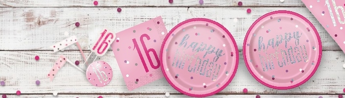 Pink Glitz 16th Birthday Party Supplies | Balloon | Decoration | Pack